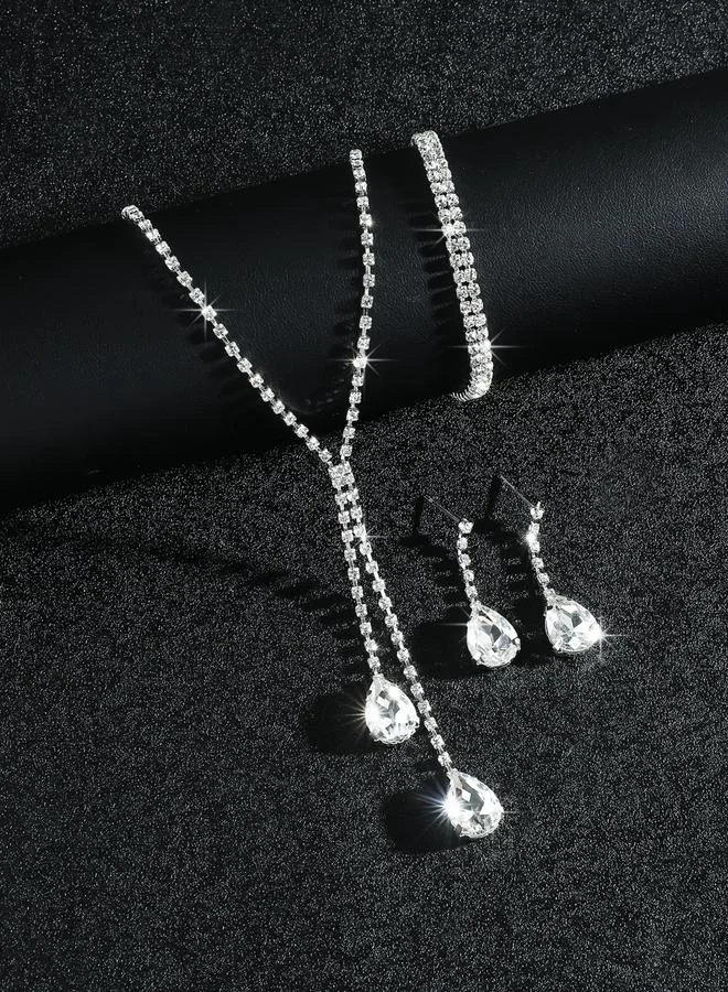 Take Two  3-Piece Embellished Necklace, Bracelet And Earrings Jewelry Set for Women | Best Price UAE